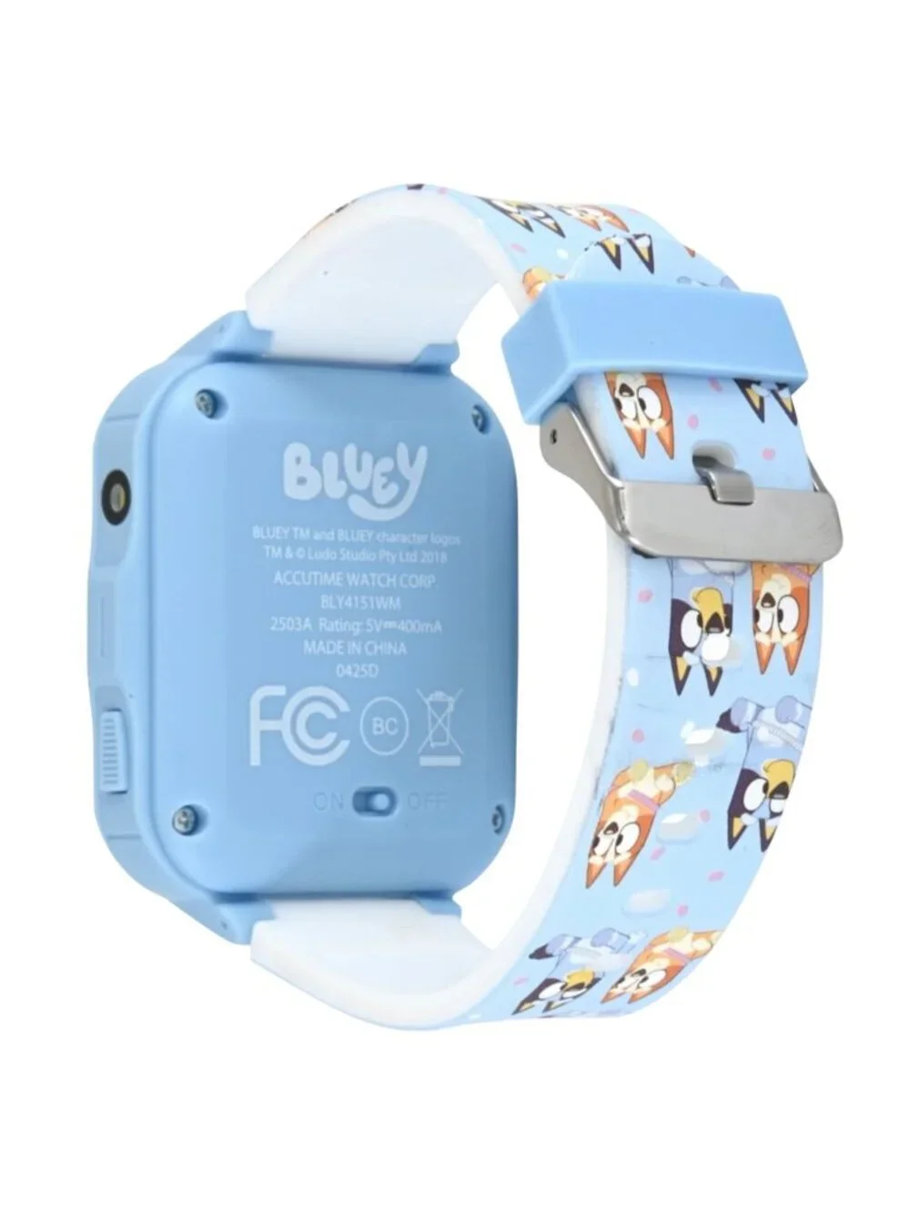 Bluey Children's Touchscreen Smart Watch Silicone Strap and Blue Case 42MM
